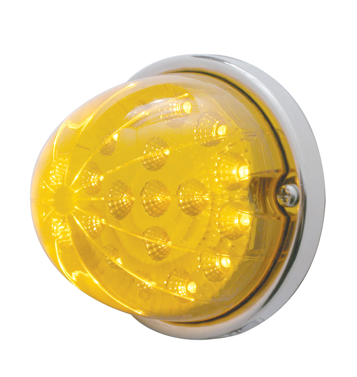 17 Amber Led Clear Reflector Cab Light Flush Mount Kit - Amber Lens