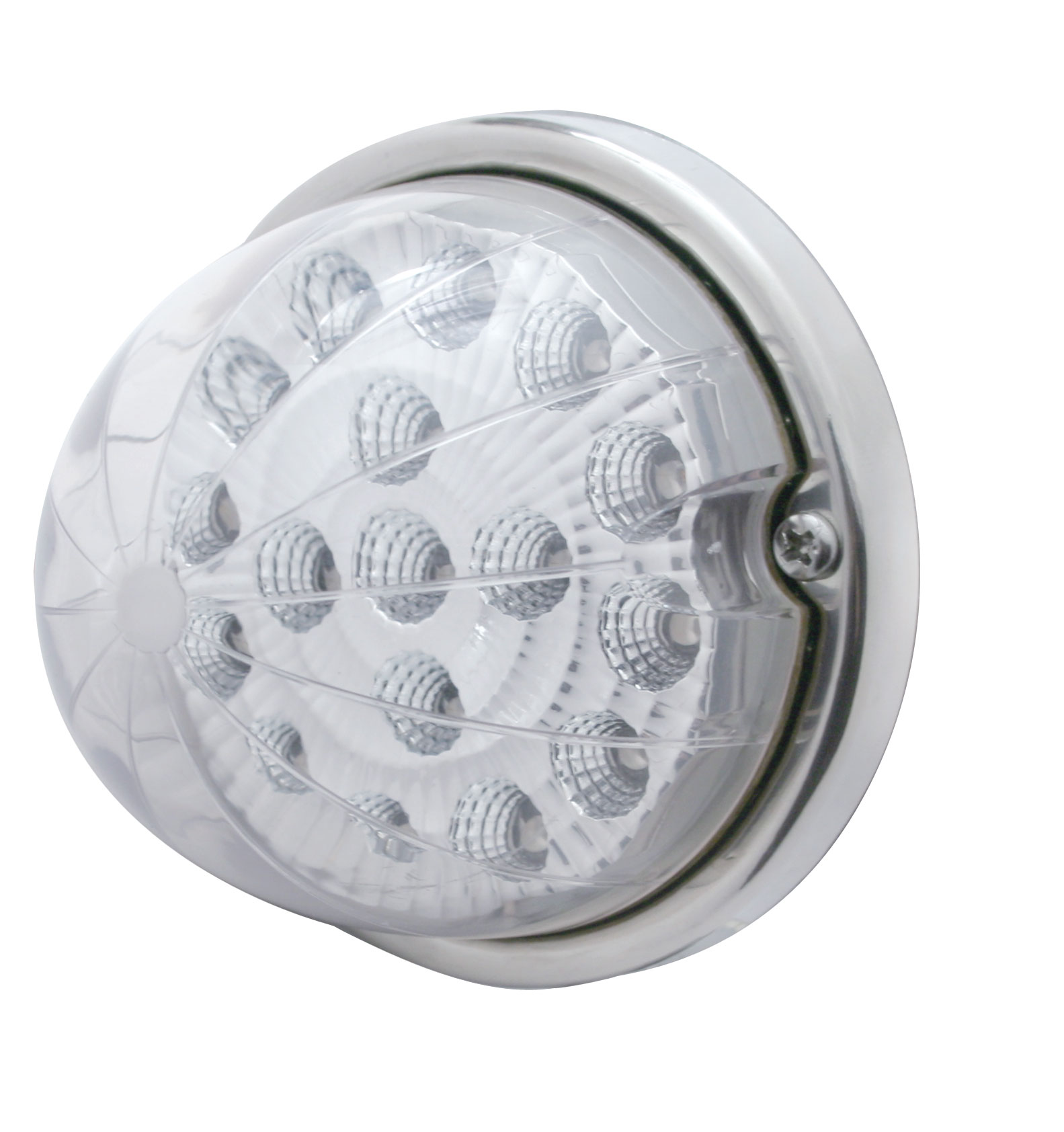 17 Amber Led Clear Reflector Cab Light Flush Mount Kit - Clear Lens