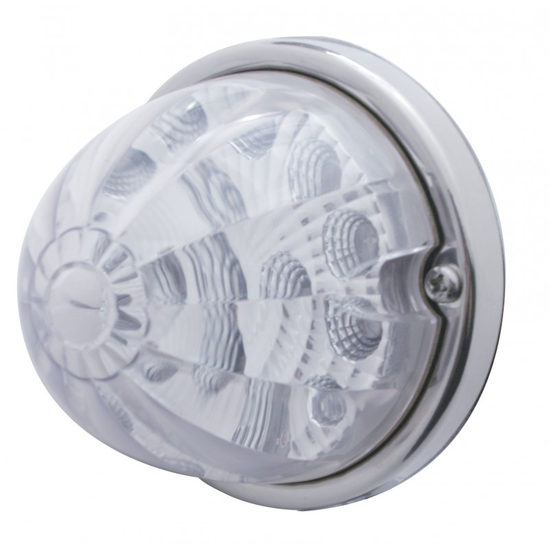 17 Red Led Watermelon Reflector Cab Light Flush Mount Kit - Clear Lens