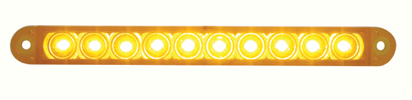 10 Amber Led 6 1/2" P/T/C Flush Mount Light Bar - Amber Lens