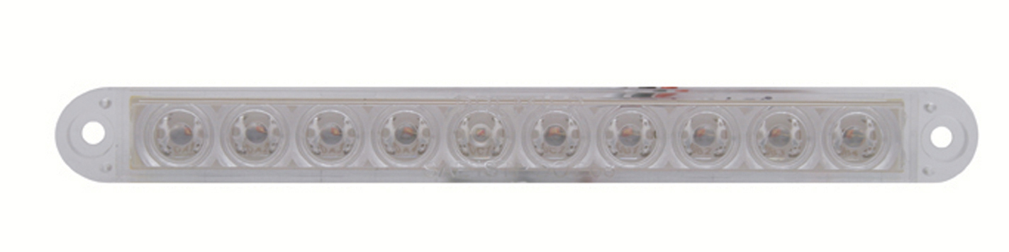 10 Amber Led 6 1/2" P/T/C Flush Mount Light Bar - Clear Lens