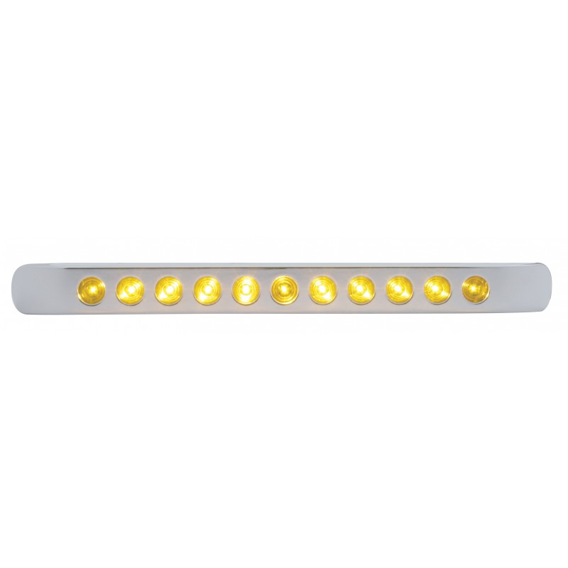 Chrome Plastic Light Bar Bezel W/ One 11 Amber Led 17" Light Bar - Amber Lens