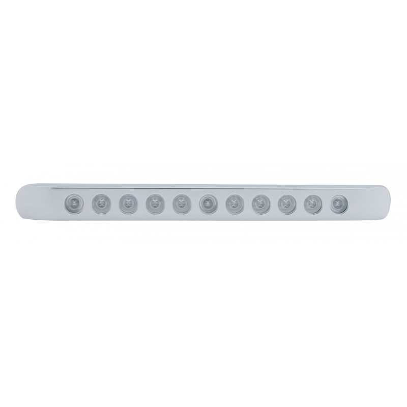 Chrome Plastic Light Bar Bezel W/ One 11 Amber Led 17" Light Bar - Clear Lens