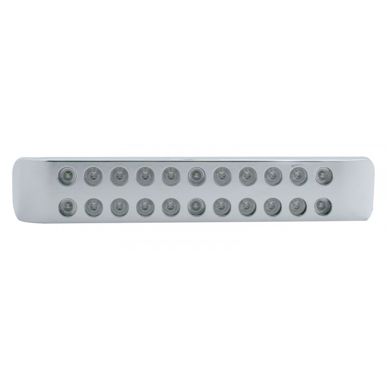 Chrome Plastic Light Bar Bezel W/ Two 11 Red Led 17" Light Bar - Clear Lens