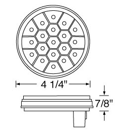 19 Amber Led 4" Round Reflector P/T/C Light - Amber Lens