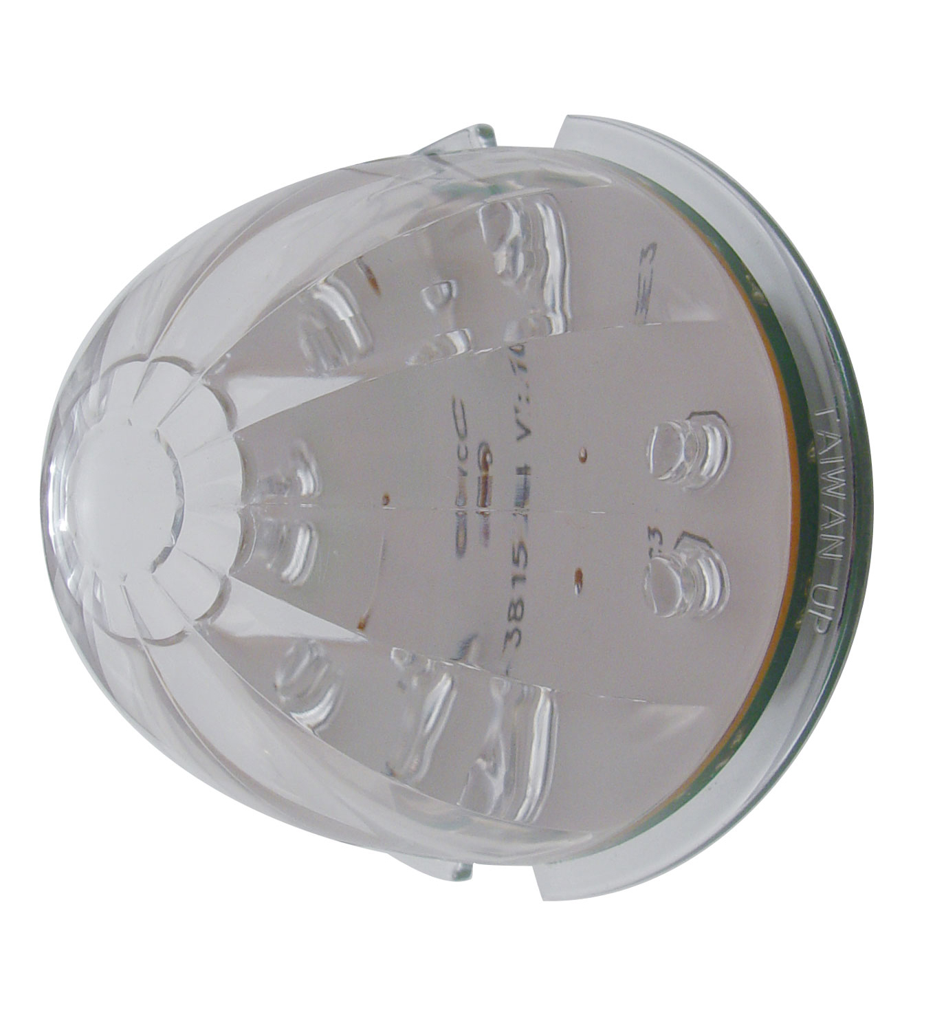 17 Amber Led Round Watermelon Dual Function Auxiliary/Cab Light- Clear Lens