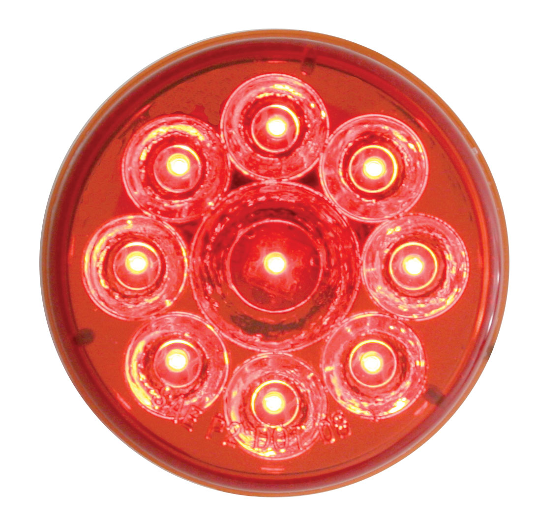 9 Red Led 2 1/2" Reflector Clearance/Marker Light - Red Lens