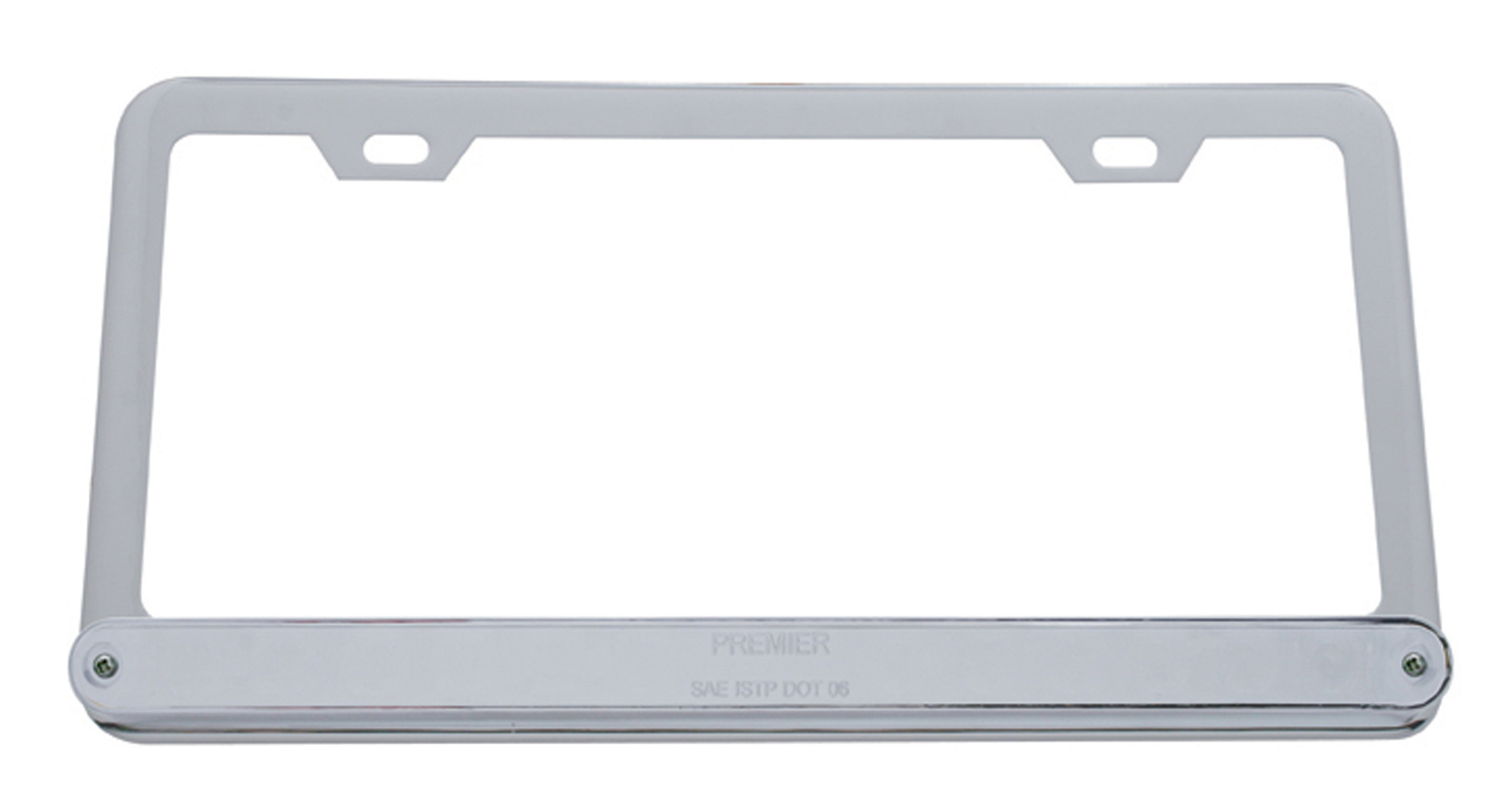 License Frame W/ 14 Amber Led 12" Light Bar - Chrome Lens