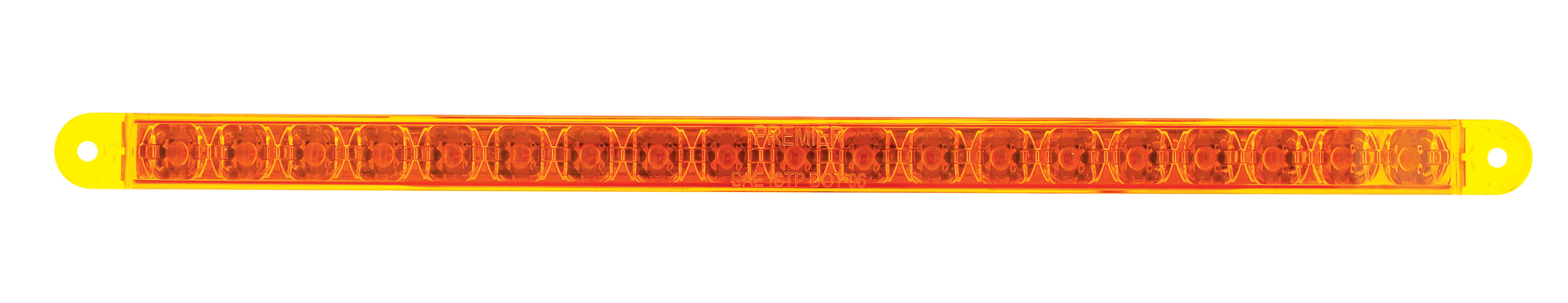 19 Led 12" S/T/T & P/T/C Reflector Light Bar - Amber Led / Amber Lens