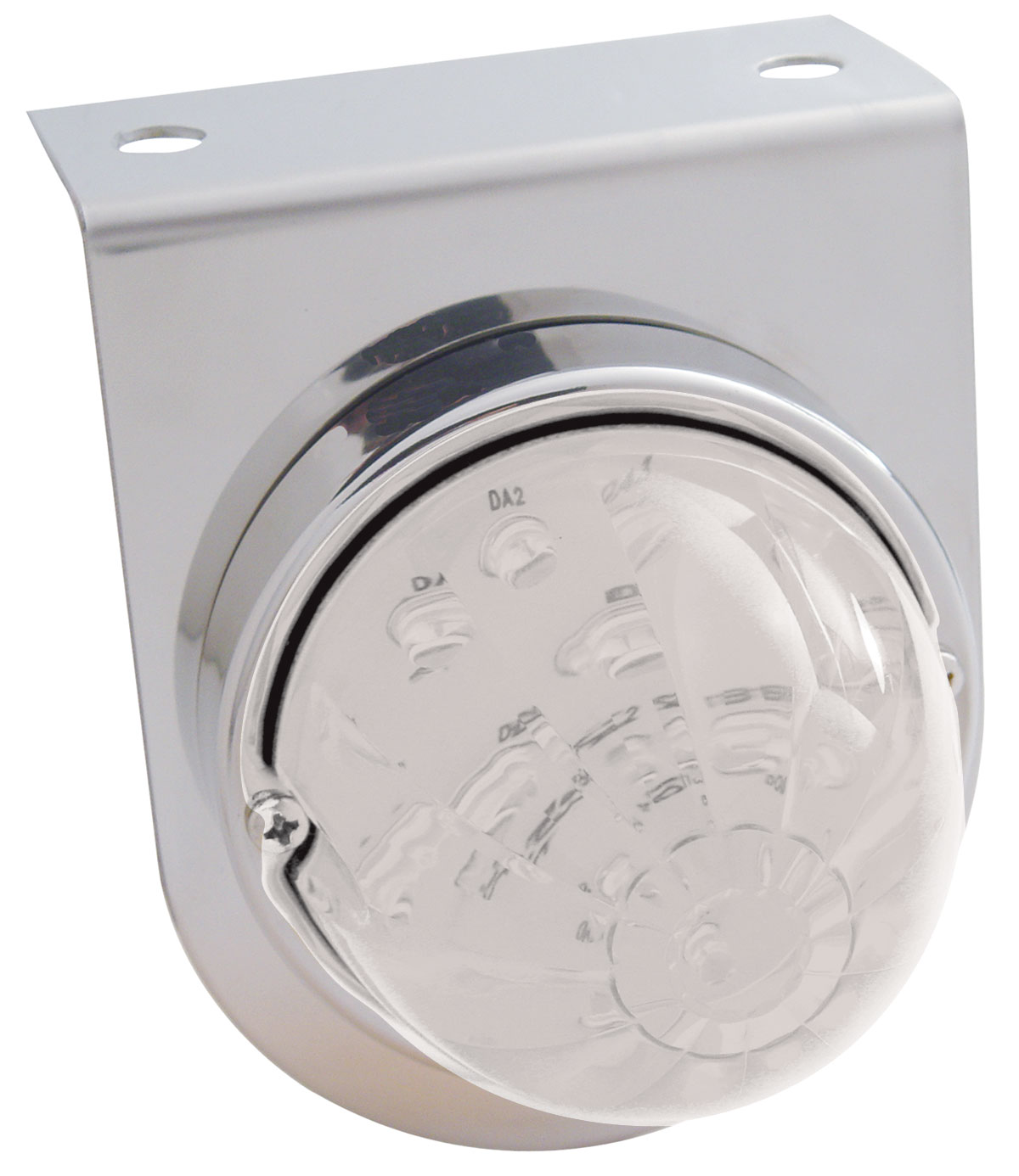 Stainless Steel Light Bracket W/ 1 Large Watermelon Dual Function 17 Red Led Light - Clear Lens