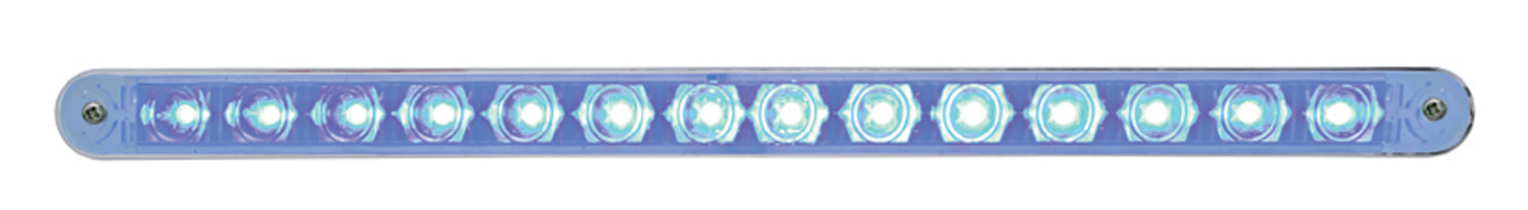 14 Led 12" Light Bar W/ Chrome Plastic Bezel - Blue Led/Clear Lens