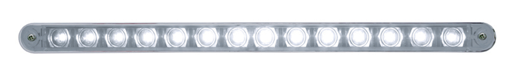 14 Led 12" Light Bar W/ Chrome Plastic Bezel - White Led/Clear Lens