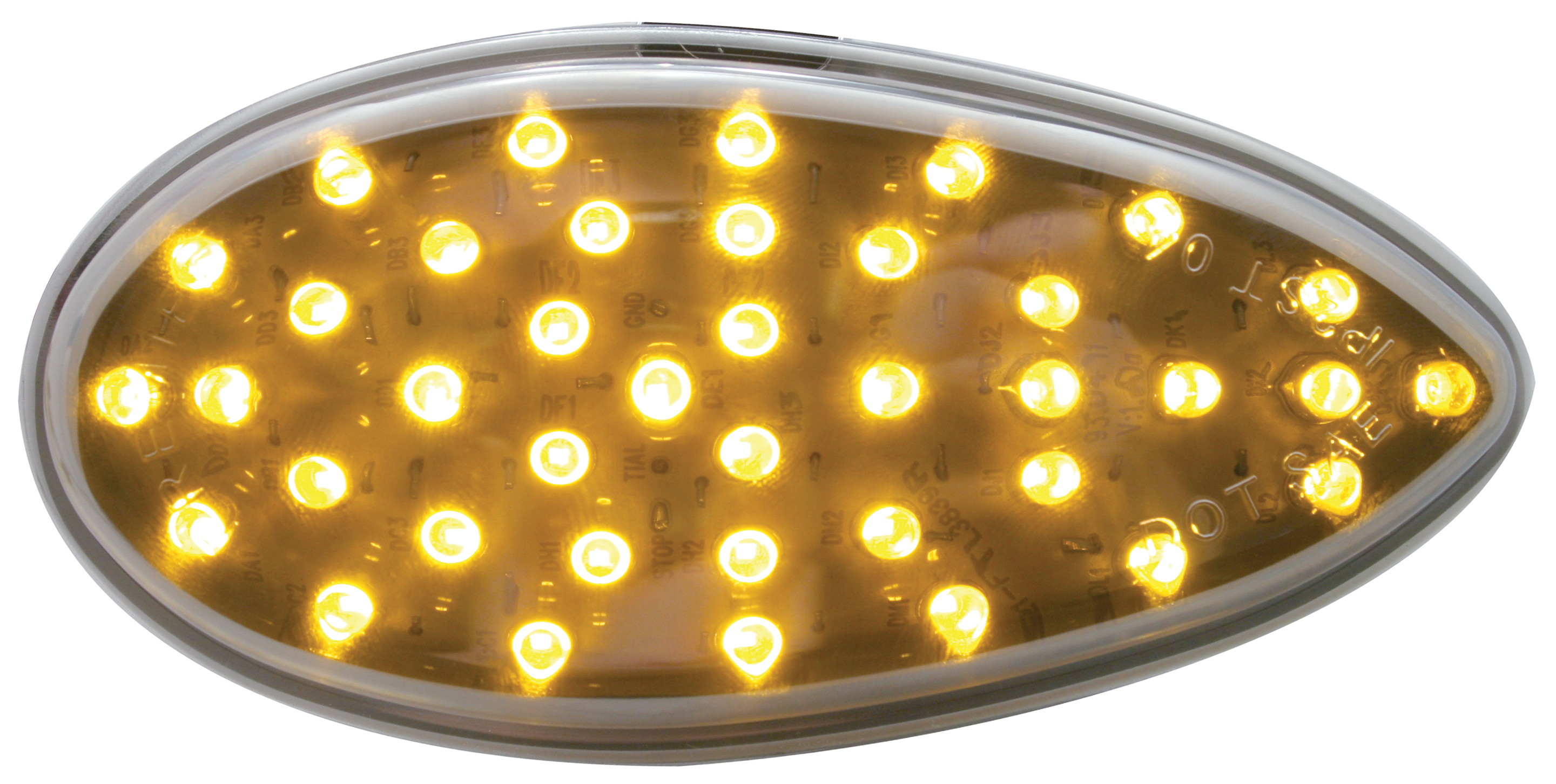 39 Amber Led "Teardrop" Auxiliary/Utility Light - Chrome Lens