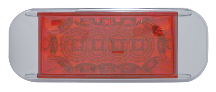 16 Red Led Rectangular Marker Light W/ Reflector - Red Lens