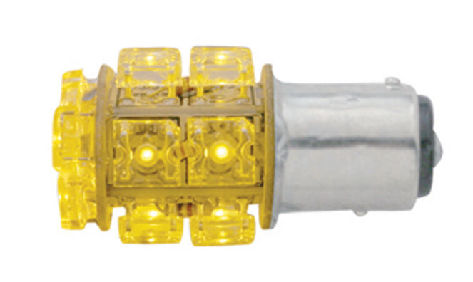 13 Amber Led 360 Degree 1157 Bulb - Offset Pin