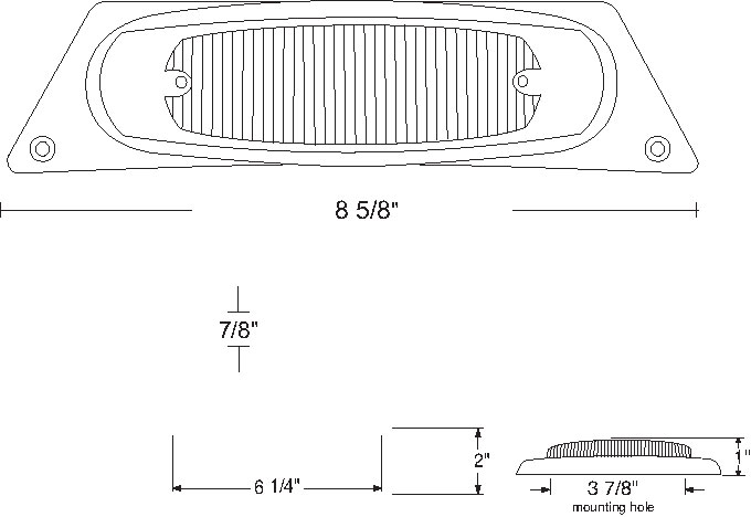 Chrome Fender Light W/ 12 Amber Led Rectangular Marker Light - Amber Lens