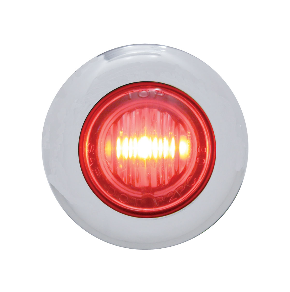Stainless Steel 3 Red Led Mini Clearance/Marker Light - Red Lens