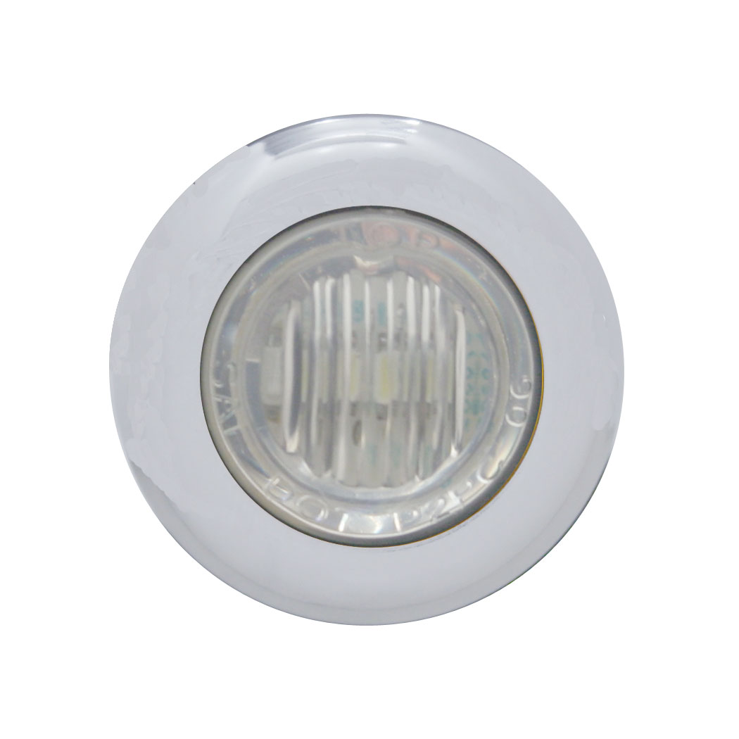 Stainless Steel 3 Amber Led Mini Clearance/Marker Light - Clear Lens