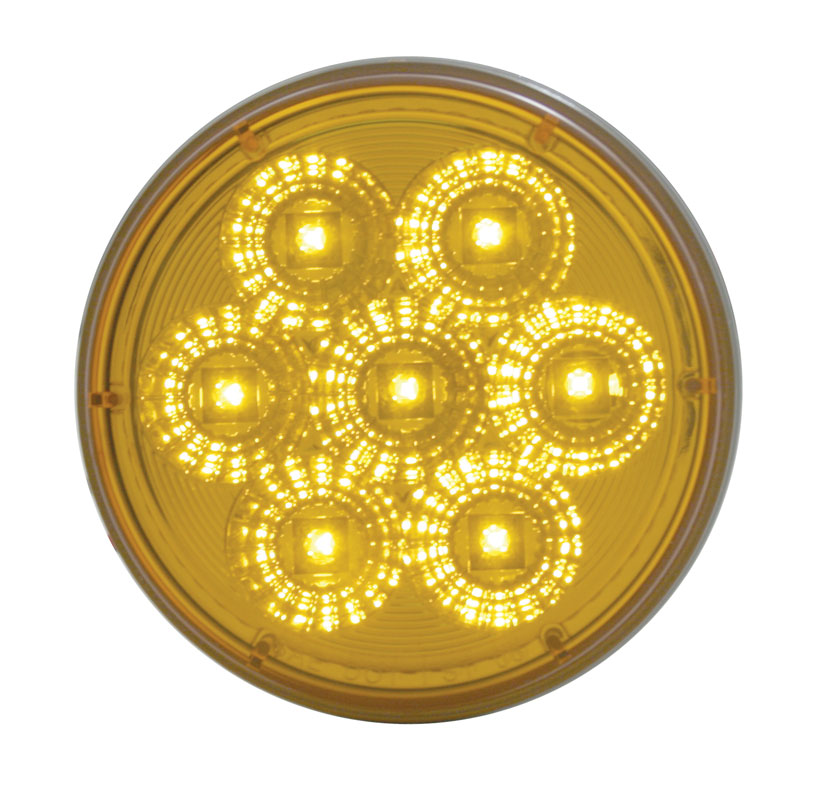 7 Amber Led 4" P/T/C Light - Amber Lens