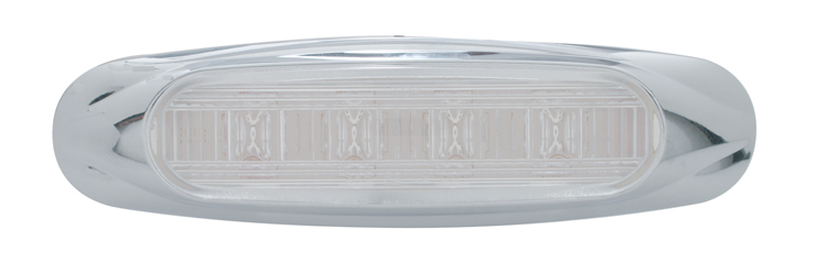 4 Amber Led Marker Light W/ Chrome Plastic Bezel - Clear Lens