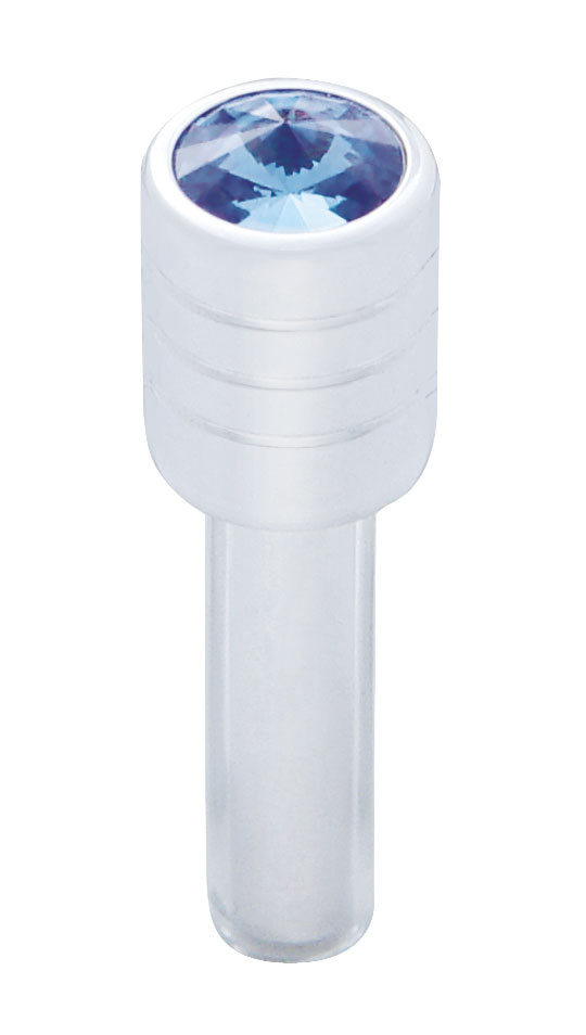 (2/Card) Chrome Door Lock W/ Medium Diamond - Blue