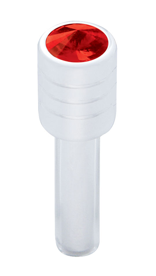 (2/Card) Chrome Door Lock W/ Medium Diamond - Red