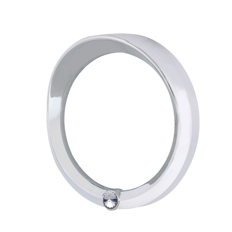 Chrome 2006+ Peterbilt Speed/Tachometer Gauge Cover W/ Visor & Diamond - Clear