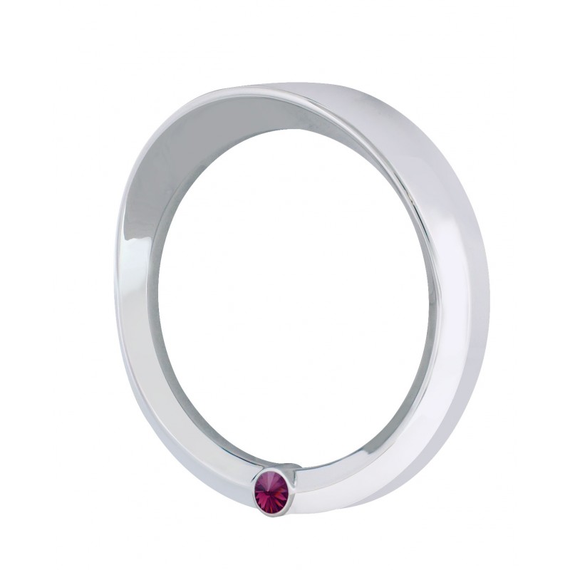 Chrome 2006+ Peterbilt Speed/Tachometer Gauge Cover W/ Visor & Diamond - Purple