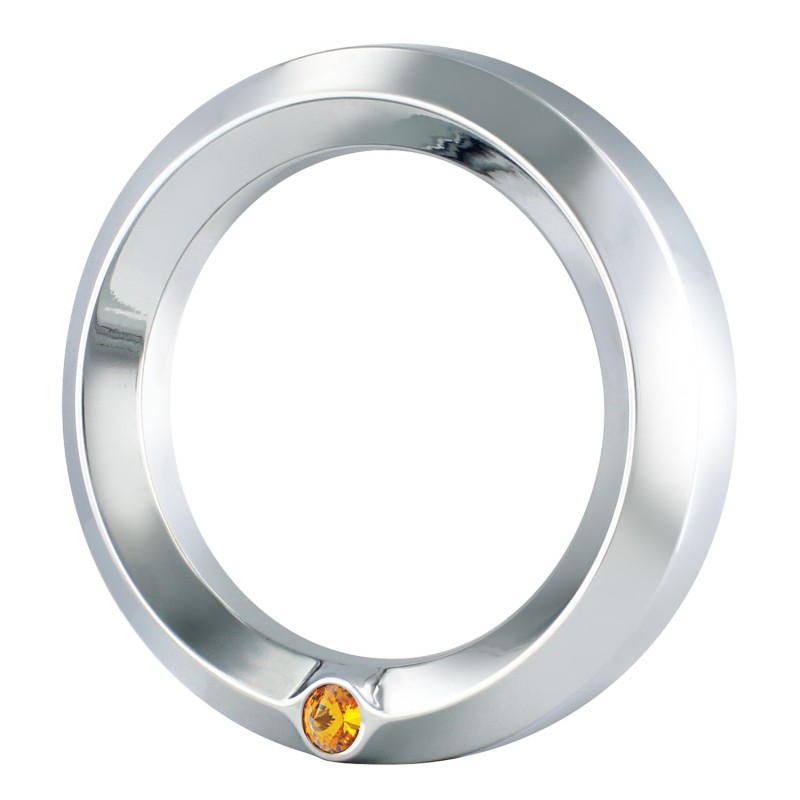 Chrome Kenworth Speed/Tachometer Gauge Cover W/ Diamond - Amber