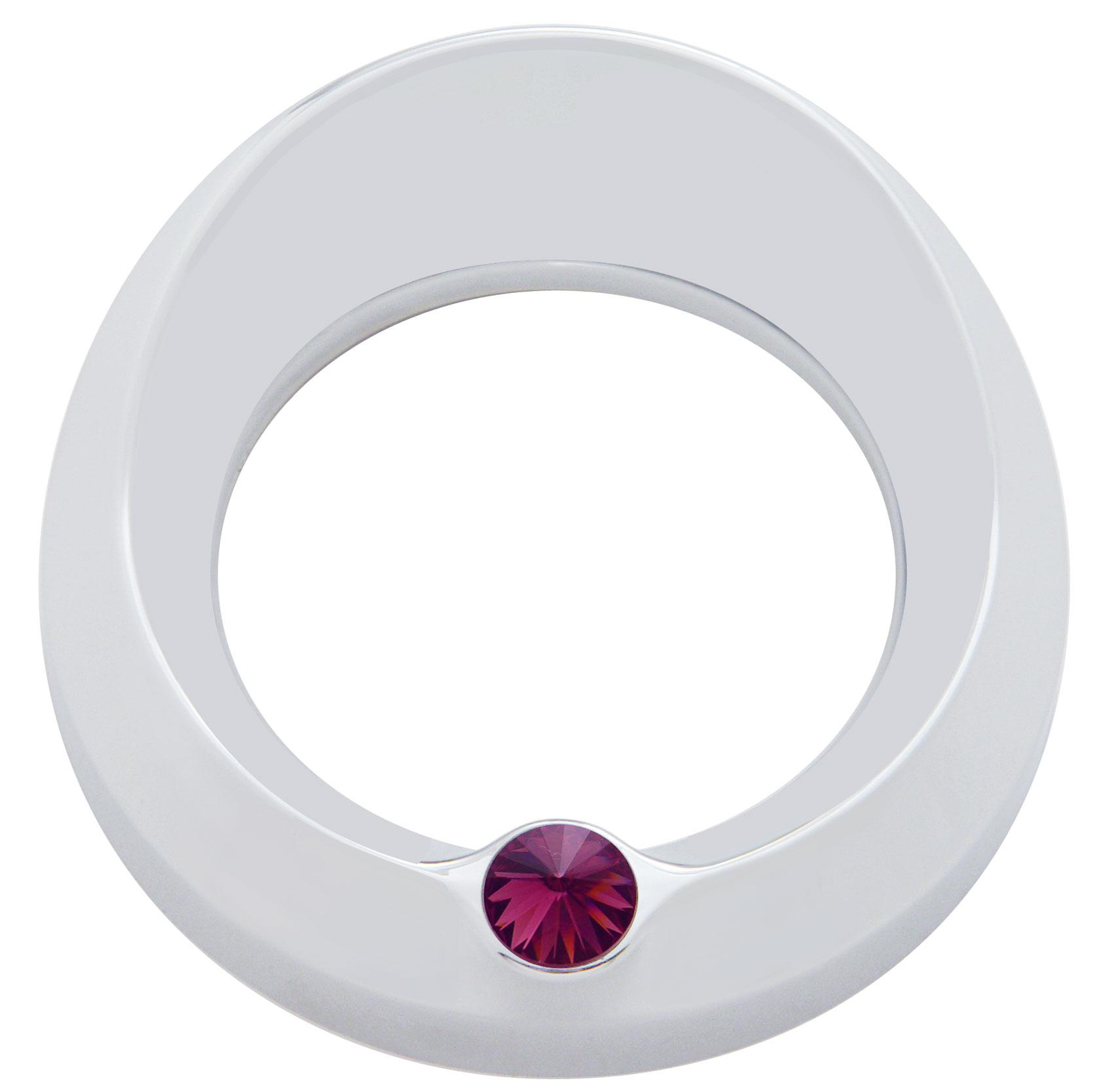 Chrome Peterbilt Speed/Tachometer Gauge Cover W/ Visor & Diamond - Purple