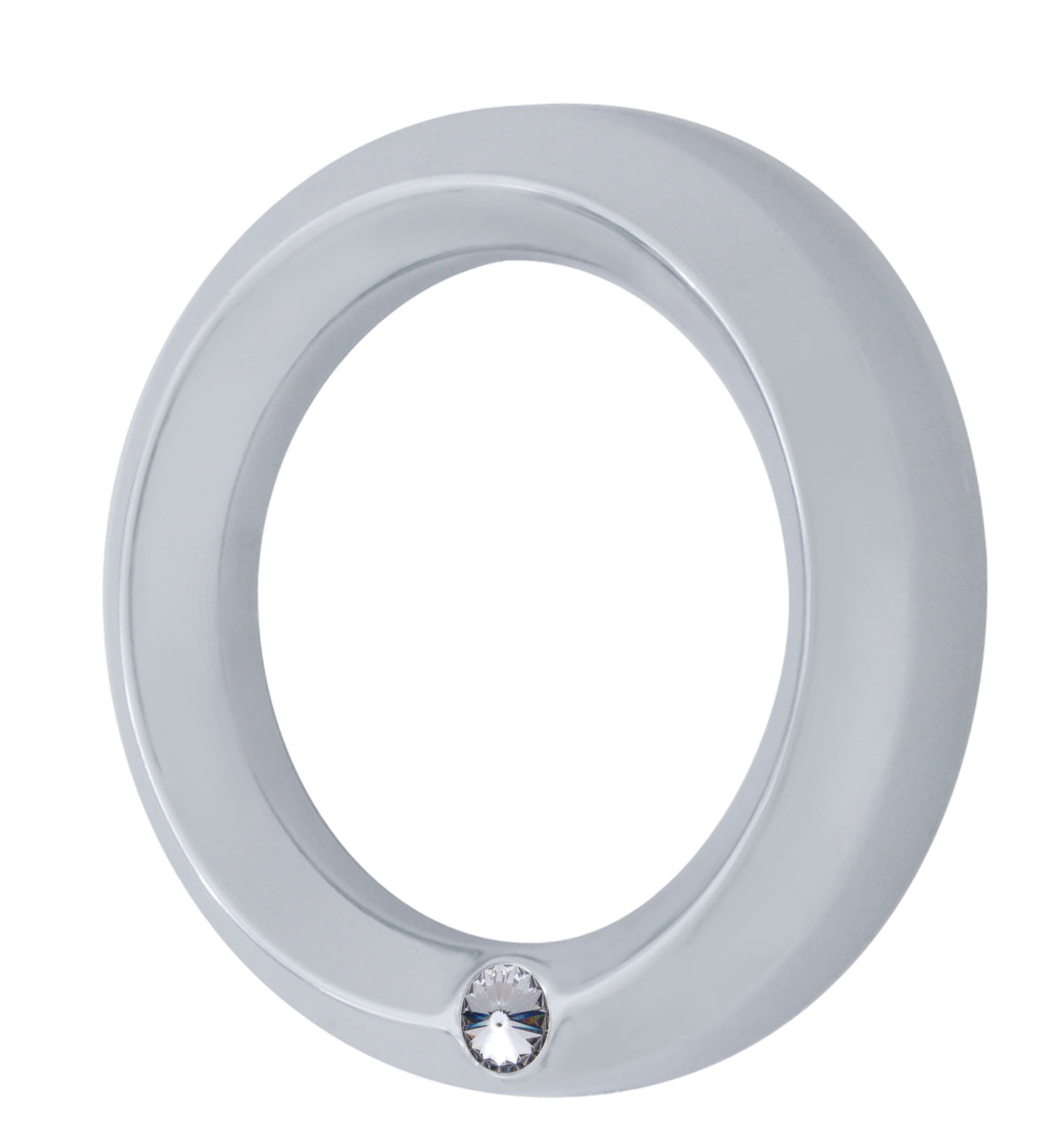 Chrome 2006+ Peterbilt Small Gauge Cover W/ Diamond - Clear