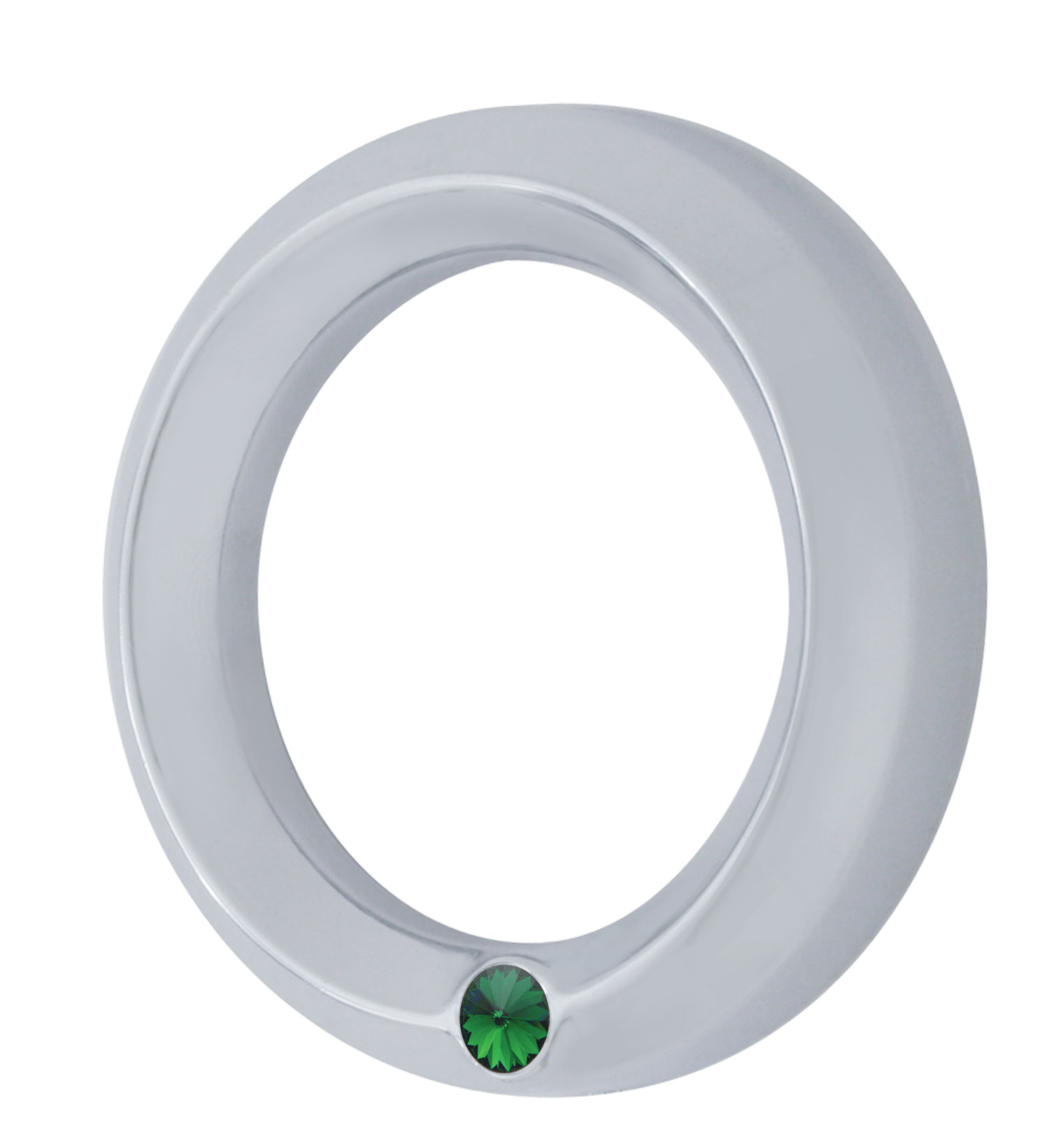 Chrome 2006+ Peterbilt Small Gauge Cover W/ Diamond - Green