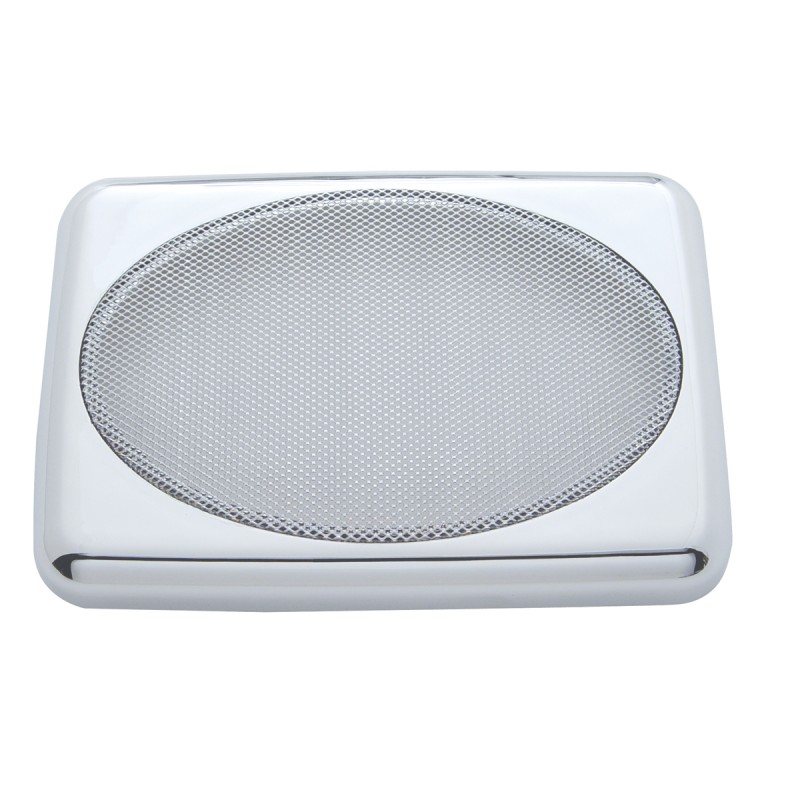(2/Card) Chrome Plastic Peterbilt 7" Ax 4 7/8" Rectangular Speaker Cover