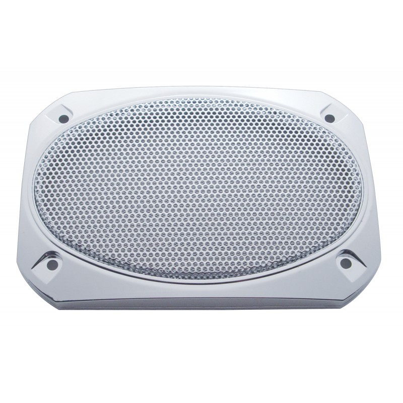 (2/Card) Chrome Plastic Peterbilt Rectangular Speaker Cover