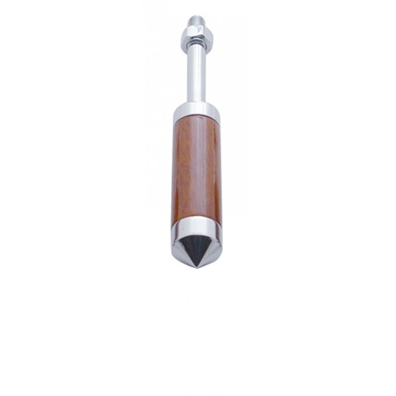 Chrome Aluminum 5" Wood Trailer Brake Handle - Pointed