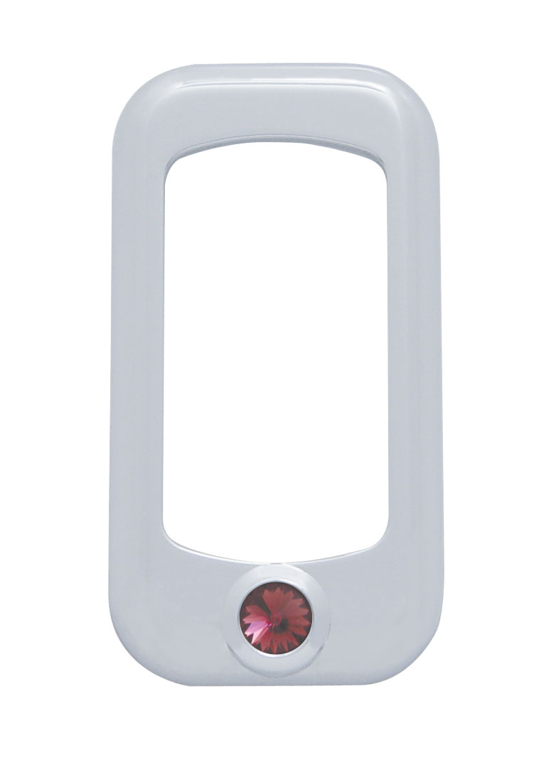 (3/Card) Chrome Plastic Rocker Switch Trim W/ Diamond - Purple