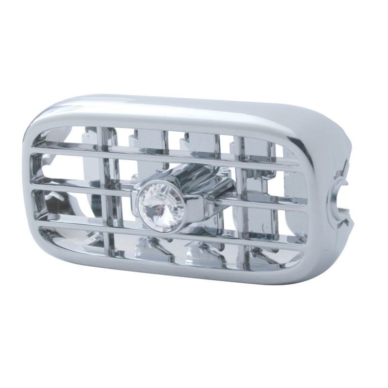 Chrome Plastic 2006+ Peterbilt A/C Vent  W/ Diamond - Clear