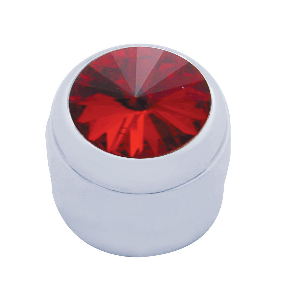 Chrome Plastic Delphi Radio Knob W/ Diamond - Red