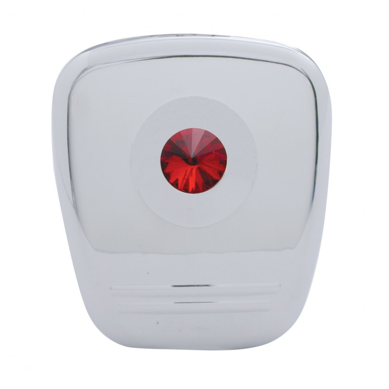 Chrome Plastic 2006+ Peterbilt Diagnostic Cover W/ Diamond - Red