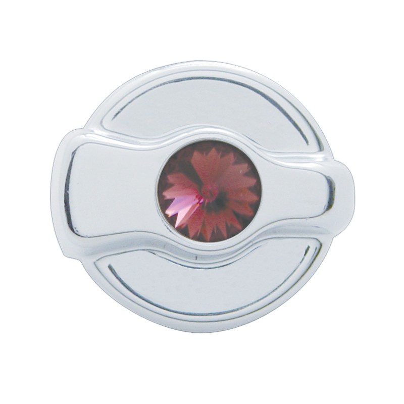 Chrome Plastic Peterbilt A/C Dial Knob W/ Diamond - Purple