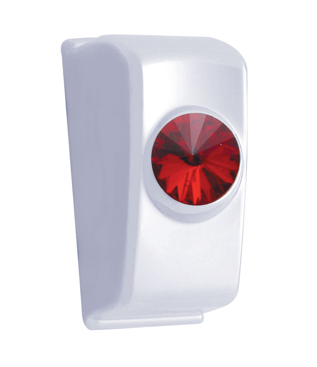 (2/Card) Chrome Plastic 2006+ Kenworth Dash Switch Plug W/ Diamond - Red