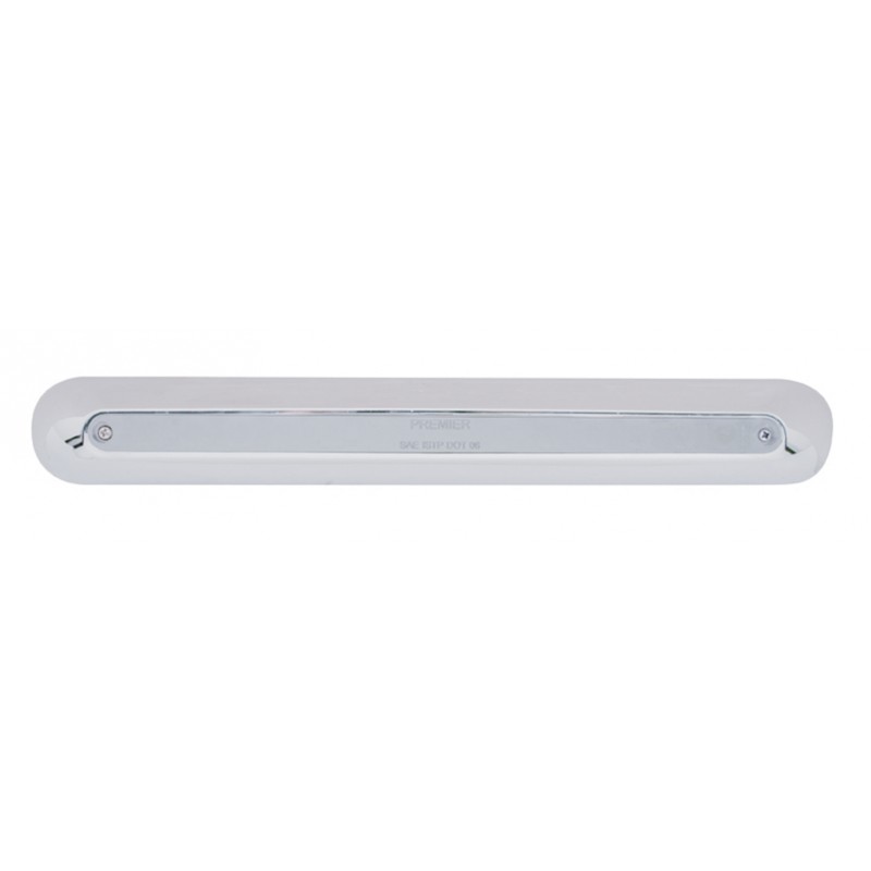 14 Amber Led 12" P/T/C Light Bar W/ Chrome Plastic Housing - Chrome Lens