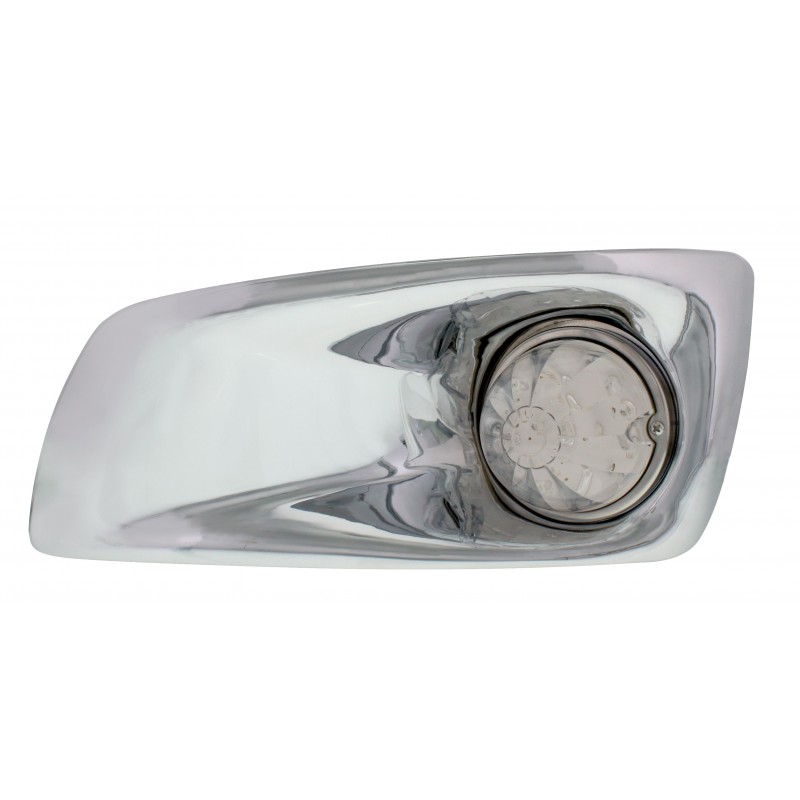 17 Amber Led Kenworth T660 Driver Front Bumper Single Function Watermelon Style Light - Clear Lens