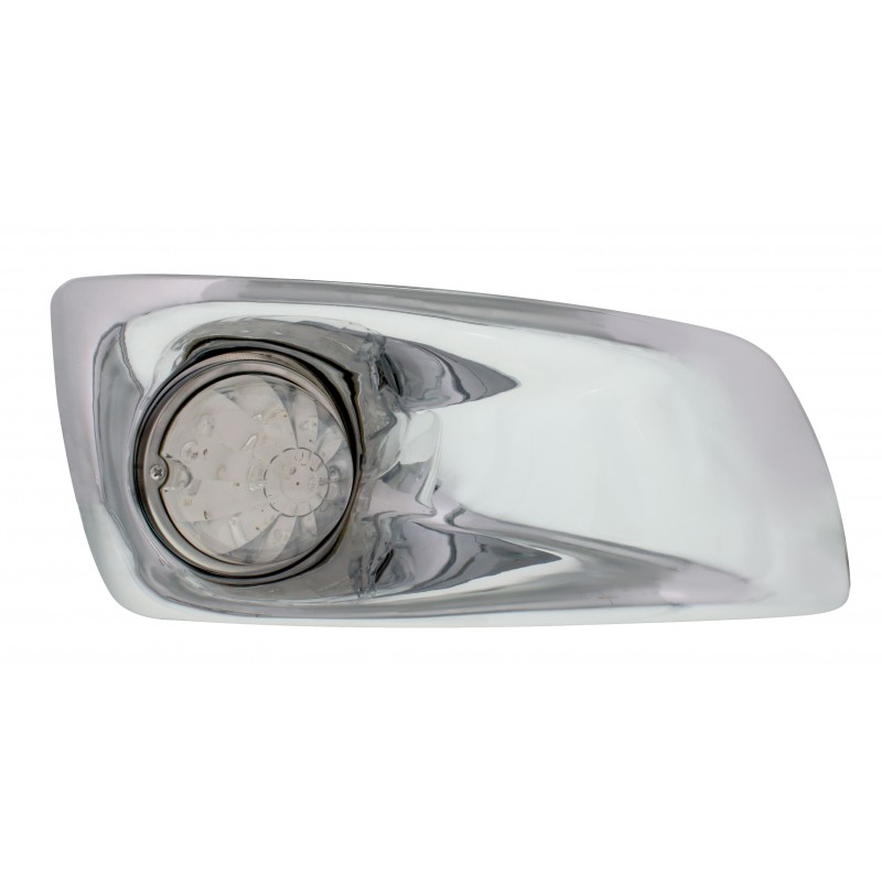 17 Amber Led Kenworth T660 Passenger Front Bumper Single Function Watermelon Style Light - Clear Lens
