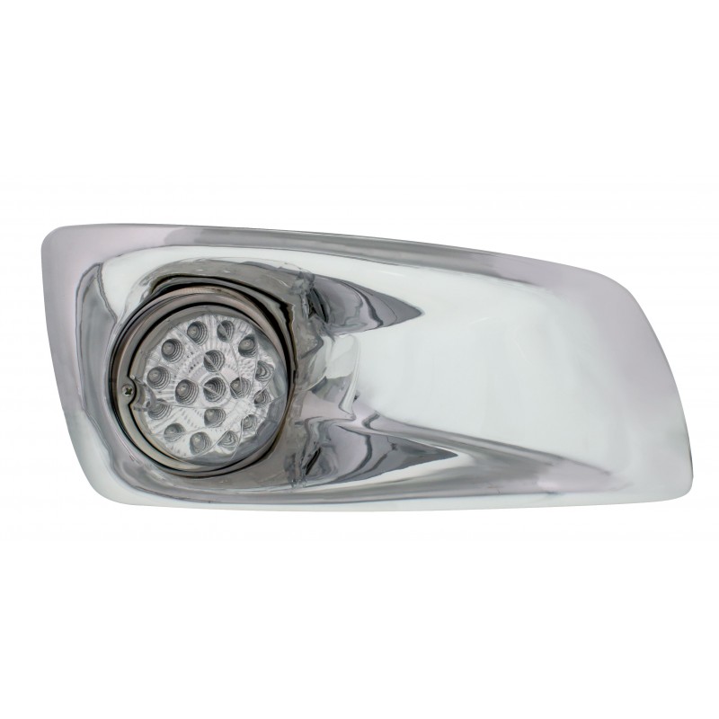 17 Amber Led Kenworth T660 Passenger Front Bumper Single Function Clear Style Light W/ Reflector - Clear Lens