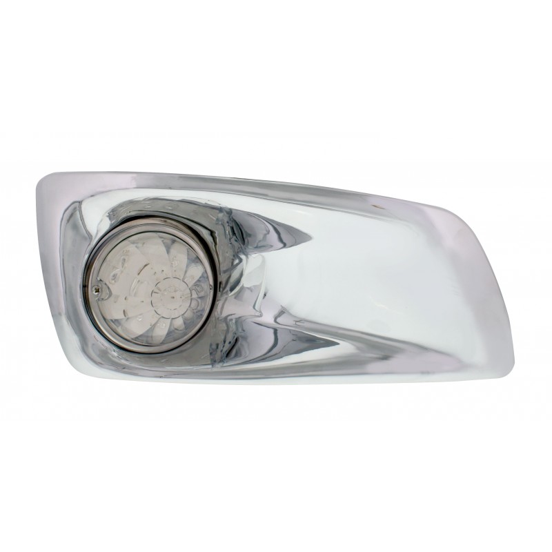 17 Amber Led Kenworth T660 Passenger Front Bumper Dual Function Watermelon Style Light - Clear Lens