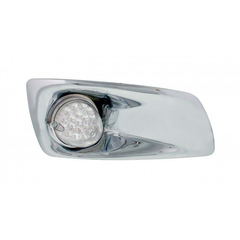 19 Amber Led Kenworth T660 Passenger Front Bumper Single Functionlight W/  Reflector - Clear Lens