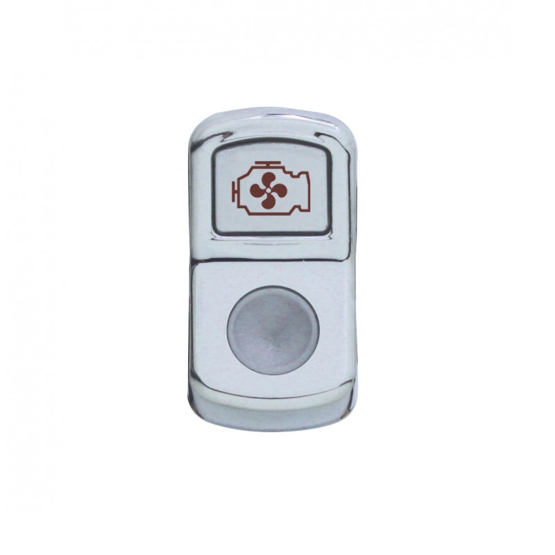 Chrome Plastic "Engine Fan" Rocker Switch Cover - Indented