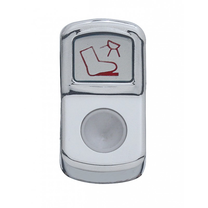 Chrome Plastic "Floor Light" Rocker Switch Cover - Indented