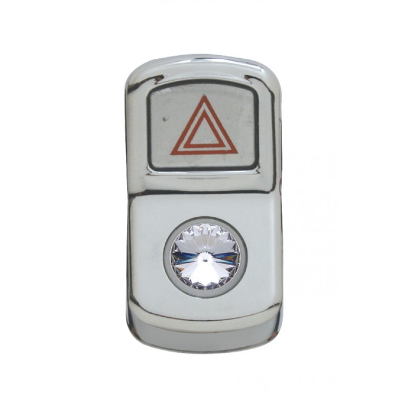Chrome Plastic "Hazard" Rocker Switch Cover W/ Diamond - Clear